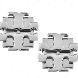 Tory Burch Logo silver earrings